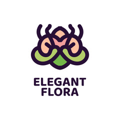 elegant flora flower nature logo concept design illustration