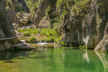 Fototapeta na wymiar Hiking trail in an area of Teruel