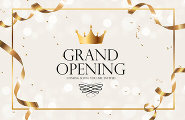Grand Opening Luxury Invitation Banner Background. Illustration - obrazy, fototapety, plakaty