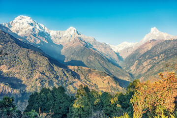 Himalayan landscape viewed from the Annapurna Conservation Area