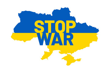 I stand with Ukraine Banner text with Ukraine flag. International protest, Stop the war against Ukraine. Vector illustration