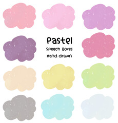 Pastel Hand drawn speech bubble boxes