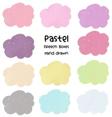 Tuinposter Pastel Hand drawn speech bubble boxes © 2niionStudio