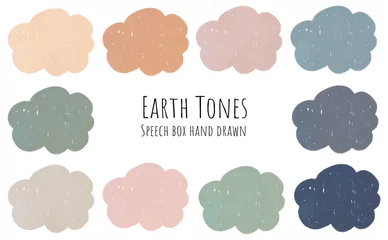 Tuinposter Earth tones Hand drawn speech bubble boxes © 2niionStudio