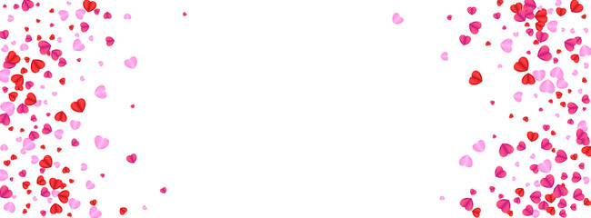 Obraz premium Fond Heart Background White Vector. Decor Frame Confetti. Violet Blank Illustration. Tender Heart Bright Texture. Pink Falling Pattern.