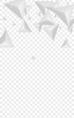 Grizzly Shard Background Transparent Vector. Fractal Idea Backdrop. Gray Decorative Template. Pyramid Modern. Greyscale Triangle Card.