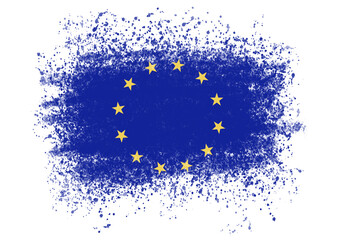 Europa Fahne in Sprüheffekt, symbolische Flagge