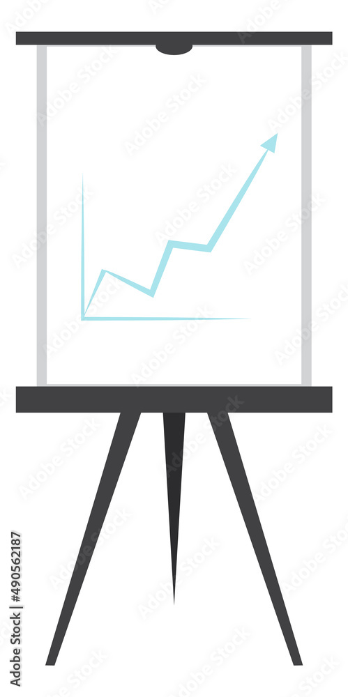 Wall mural flip chart board with data statistics diagram. presentation symbol