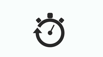 Stopwatch Icon. Vector isolated editable black and white illustration