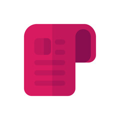 Document user interface design in flat icon style for mobile app and website buttons