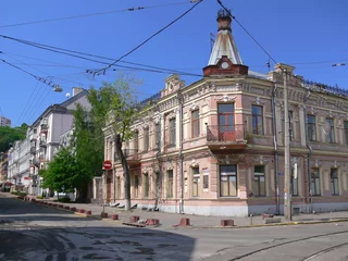 Deurstickers City buildings, Kiev, Ukraine © Jerry
