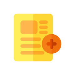 Add document user interface design in flat icon style for mobile app and website buttons