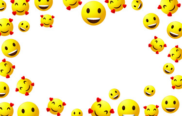 Background with Emojis , Vector Template