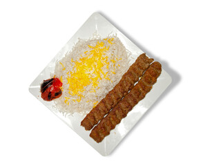 Arabic food and Persian cuisine on isolated background
