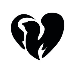 A dove of peace in the form of a heart. A symbol of peace in all hearts