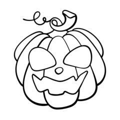 Pumpkin head painting Halloween, vector illustration.