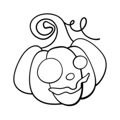 Pumpkin head painting Halloween, vector illustration.