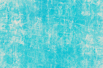 Cyan color scratches concrete surface with grunge texture for background