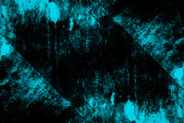Abstract grunge textured dark cyan color old concrete floor surface for background