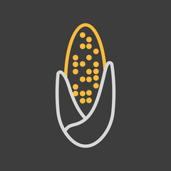 Corncob vector isolated flat icon