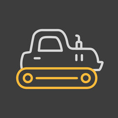 Tractor crawler vector isolated icon