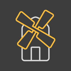 Windmill flat vector isolated icon