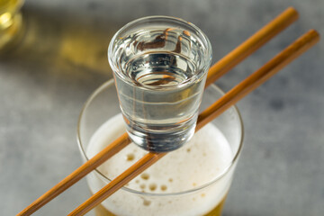 Boozy Refreshing Japanese Sake Bomb Cocktail