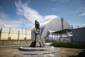 Chernobyl Nuclear Power Plant in Chernobyl Exclusion Zone, Ukraine - obrazy, fototapety, plakaty