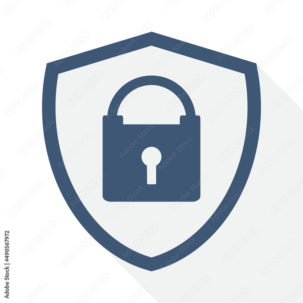 Poster Simple editable shield vector icon, flat design secure concept illustration easy to edit