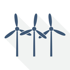 Simple editable renewable energy vector icon, flat design windmill concept illustration easy to edit