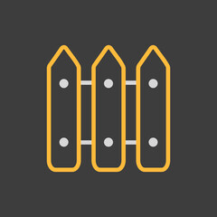 Wood fence garden vector icon