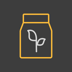 Fertilizer pack vector icon. Seed package sign