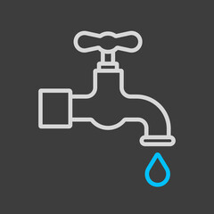 Faucet with drop vector icon