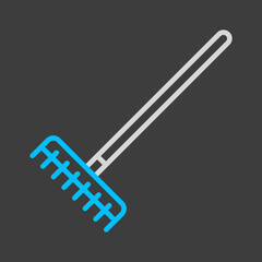 Garden rake vector isolated icon