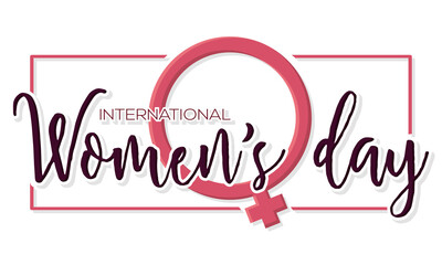 Horizontal women day poster female symbol with text Vector illustration