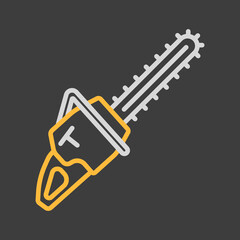 Garden chainsaw isolated vector icon