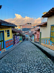 Streets of city colonial in Guatapé, Colombia