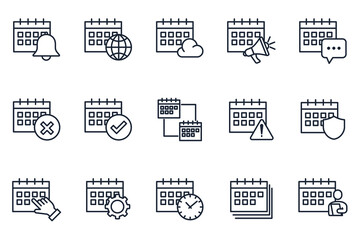 set of Calendar elements symbol template for graphic and web design collection logo vector illustration