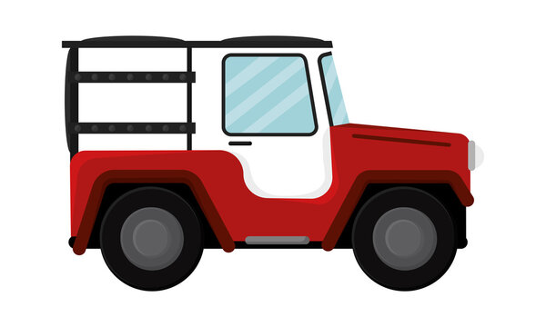 Isolated rural colored jeep image Vector illustration