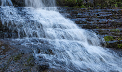 Waterfall in the Iruerrekaeta ravine, Arze valley, Navarre Pyrenees
