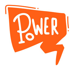 Power word in comic speech bubble. Chat message balloon