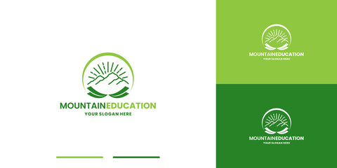 mountain education logo design inspiration