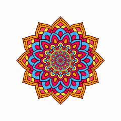 Background with a symmetrical colorful pattern, Indian pattern, oriental pattern,Doodle vintage Violet lace Doodle Ethnic Festive Abstract Vector Pattern