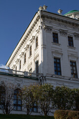 Fototapeta na wymiar the facade of the building in the center