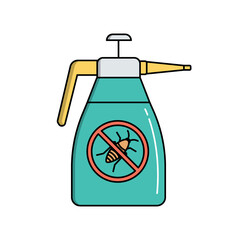 Insecticide spray bottle, simple gardening icon in trendy line style isolated on white background for web apps and mobile concept. Illustration
