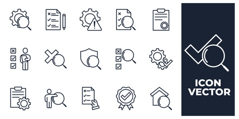 set of Inspection elements symbol template for graphic and web design collection logo vector illustration