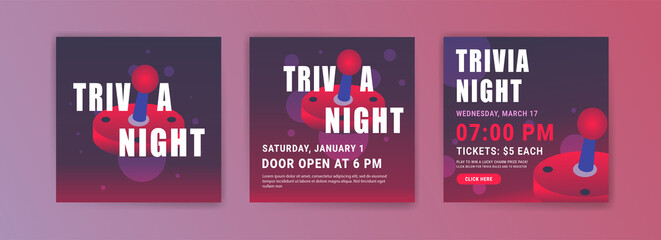 Collection of banner templates for trivia night.