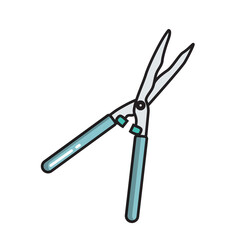 Garden shears brush cutter, simple gardening icon in trendy line style isolated on white background for web apps and mobile concept. Illustration