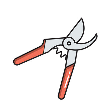 recommend clip art: Garden secateurs for plants, simple gardening icon in trendy line style isolated on white background for web apps and mobile concept. Illustration