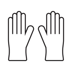 Medical nitrile gloves simple medicine icon in trendy line style isolated on white background for web applications and mobile concepts. illustration